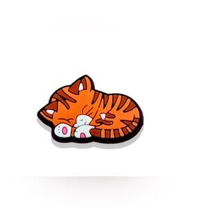 Orange Sleeping cat shoe charm 1 pcs NWOT